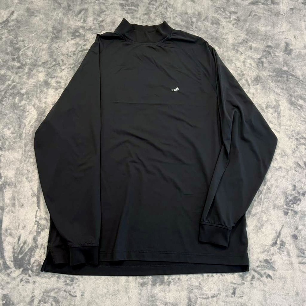 FootJoy FJ Mock Neck Long Sleeve Base Layer Golf Shirt L Black Nylon Stretch Fit